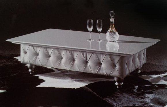Eleganter Designer Couchtisch Chesterfield Tisch Glastisch Tische Steine