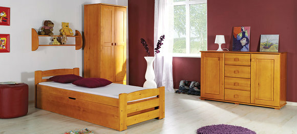 KINDERBETT JUGENDBETT + BETTKASTEN HOLZ BETT KIEFER KINDERZIMMER LANDHAUS