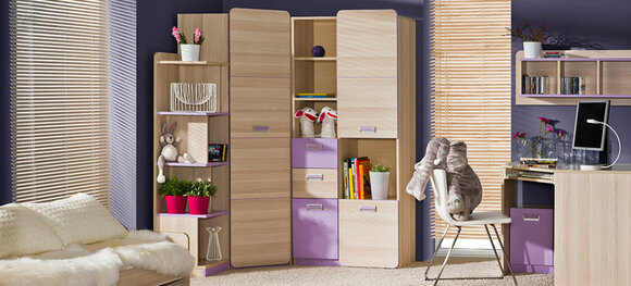 Komplett Jugendzimmer Kinderzimmer Eckschrank Schreibtisch Regal