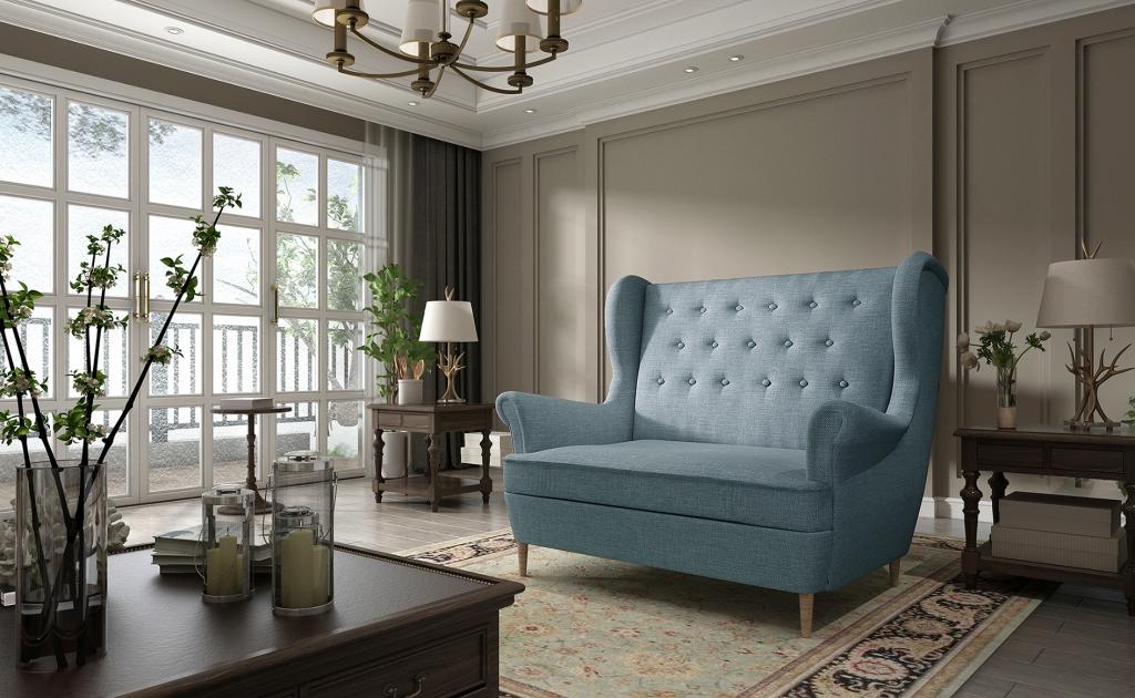 Bank Chesterfield Zweisitzer 2er Sitzer Sofa Couch Polster Samt Couchen