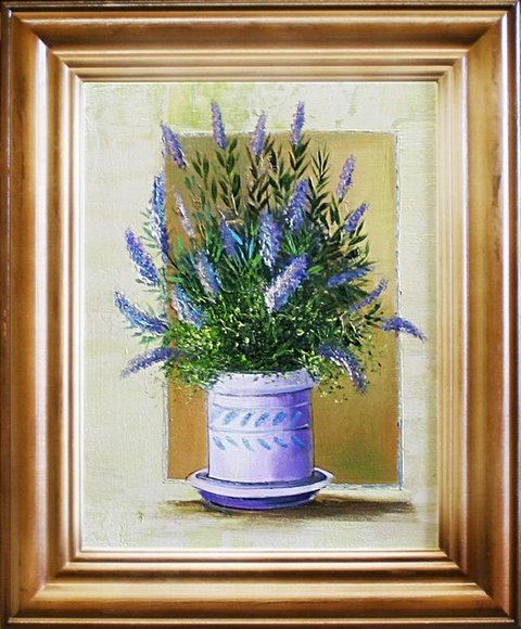 Lavendel Blumen Ölgemälde Bild Bilder Gemälde Ölbilder Ölbild Mit Rahmen