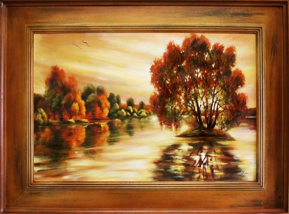 Gemälde Natur Handarbeit Ölbild Bild Ölbilder Rahmen Bilder G15747
