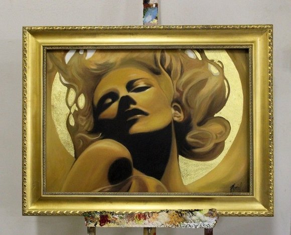 Details zu Abstrakt Frau Gesicht Malerei Leinwand Handarbeit Rahmen Öl