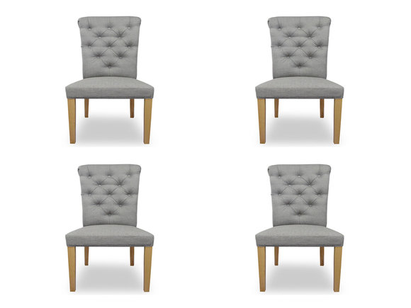 4x Stühle Stuhl Polster Design Lounge Sitz Lehn Garnitur Sessel Chesterfield