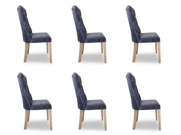 6x Stühle Stuhl Polster Design Chesterfield Garnitur Sessel Komplett Set