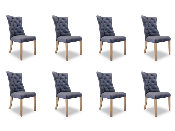 8x Stühle Stuhl Polster Design Chesterfield Garnitur Sessel Komplett Set!