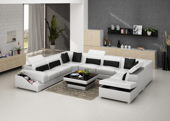 Ledersofa Couch Wohnlandschaft Dekor Eck Modern Ecksofa Design Garnitur