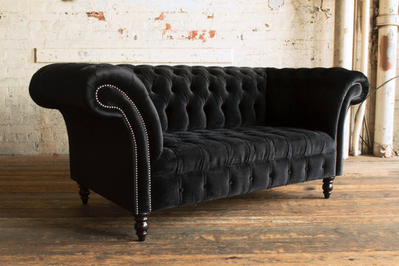 Chesterfield Design Luxus Couch Polster Sofa Sitz Garnitur Leder Textil