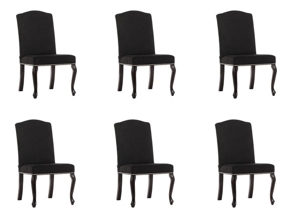 6x Chesterfield Design Polster Garnitur Stuhl Stühle Textil Sitz Komplett Set
