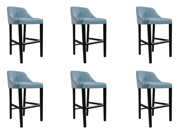 6x Design Komplett Stuhl Set Barhocker Hocker Chesterfield Garnitur Set