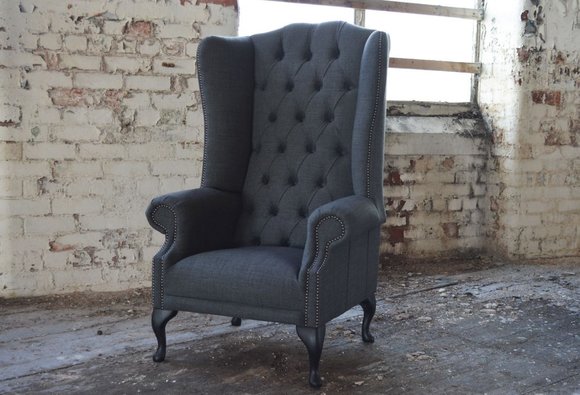 Ohrensessel Sessel Fernseh Design Chesterfield Polster Sofa Couch Textil