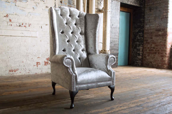 Ohrensessel Sessel Fernseh Design Polster Chesterfield Sofa Couch Textil
