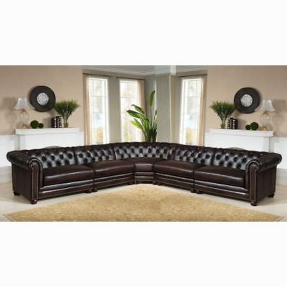 Chesterfield Ecksofa Sofa Couch Ledersofa Polster Eck Garnitur Dekor Couch
