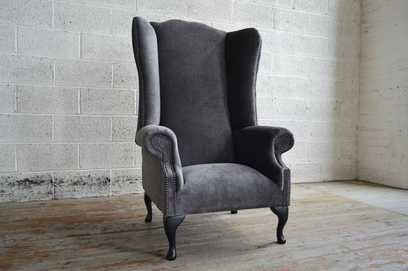 Ohrensessel Sessel Fernseh Design Polster Textil Sofa Couch Chesterfield