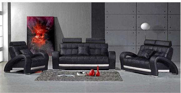 Ledersofa Couch Wohnlandschaft 3+2+1 Sitzer Garnitur Design Modern Sofa B2023