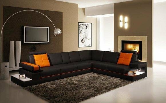 Ledersofa Couch Wohnlandschaft Ecksofa Eck Modern Garnitur Design Dekor