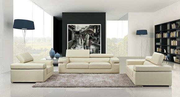 Sofagarnitur Couch 80 20 Polster Leder Sofa Wohnzimmer Sitz 3+2+1 Set