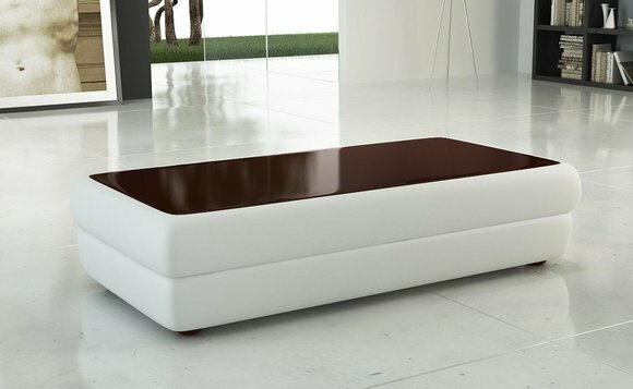 Klassischer designer Couchtisch Wohnzimmer Möbel Leder Beistelltisch