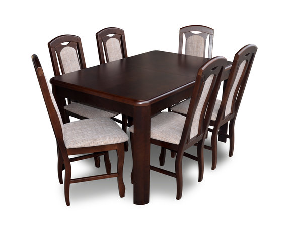 6x Stühle + Tisch Esszimmergarnitur XXL Set Stuhl Garnituren Holz Tisch