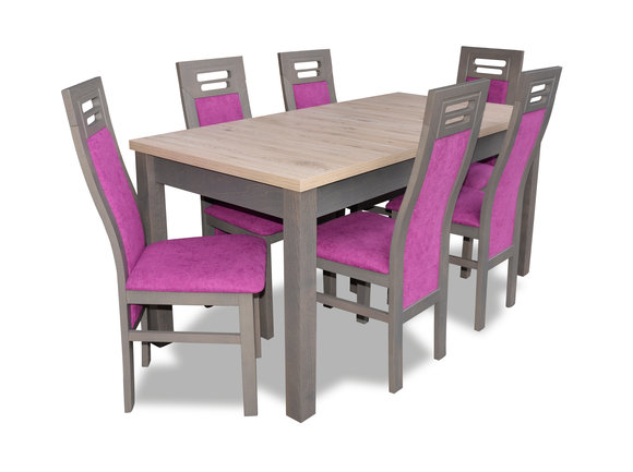 Moderne Esszimmer Holz Tisch Stuhl Garnitur Komplett Set 7 teiliges Set