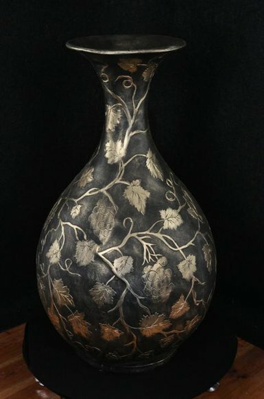 Design Blumen Topf Dekoration XXL Vase Vasen Handarbeit Dekorative Kelch