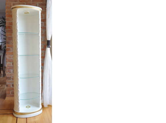 XXL Vitrine Bar Regal Glas Bodenfase Schrank Vitrinen Säule181,5 cm