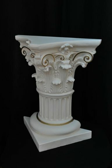 Medusa Säule Römische Antik Säulen Marmor Skulptur Figur Deko Dekoration