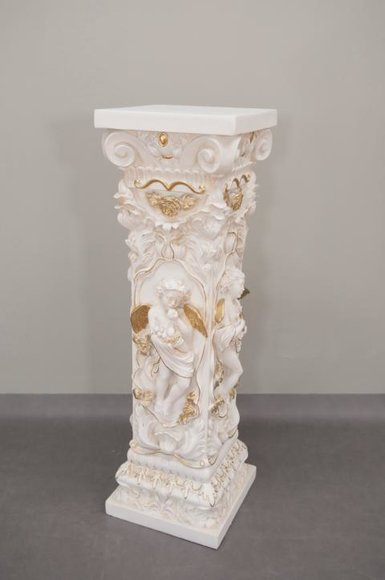 Design Säule mit Amorette 100 cm Figuren Säulen Sockel Blumen