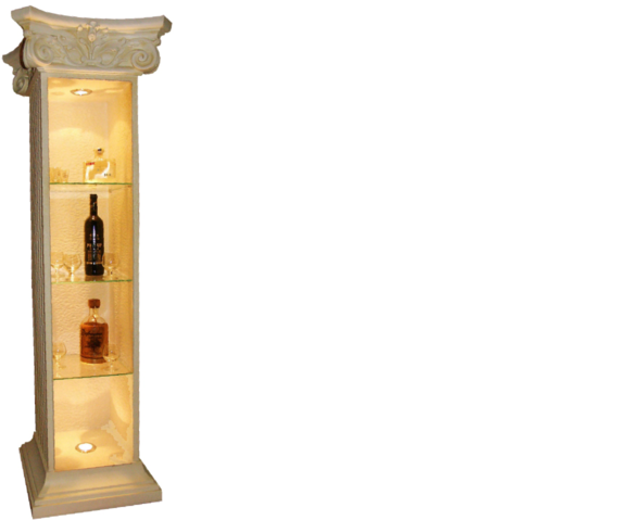 XXL Vitrine Bar Regal Glas Bodenfase Schrank Vitrinen Säule