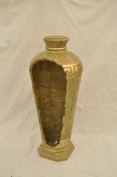 XXL Medusa Antik Stil Vitrine Bar Boden Vase Dekor Schrank Vintrinen Säule