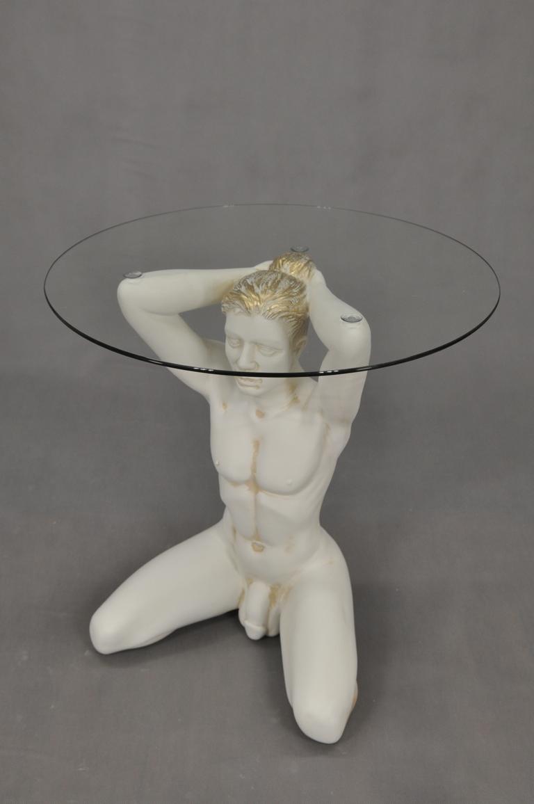 Glastisch Abstrakt Erotisch Beistelltisch Couchtisch Tisch Glas Penis Sex