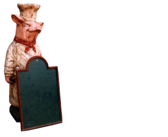 Restaurant Ständer Tafel Steak Figur Statue Skulptur Figuren Skulpturen