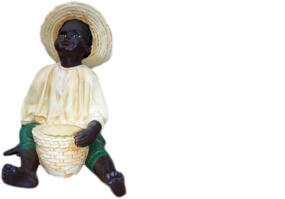 Design Junge mit Schüssel Figur Statue Skulptur Figuren Skulpturen Deko