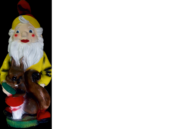 Garten Zwerg mit Eichhörnchen Figur Statue Skulptur Figuren Skulpturen