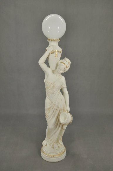Stehleuchte Skulptur Figur Lampen Leuchte Weiß Statue Antik Dekor Figuren