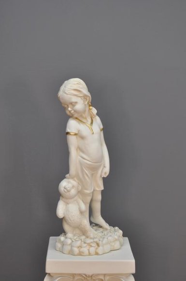 Abstrakte Kinder Figur mit Bär Figuren Skulpturen Büste Dekoration 54cm
