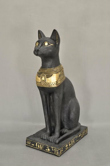 Design Ägyptische Katze Figur Statue Skulptur Figuren Dekor Skulpturen