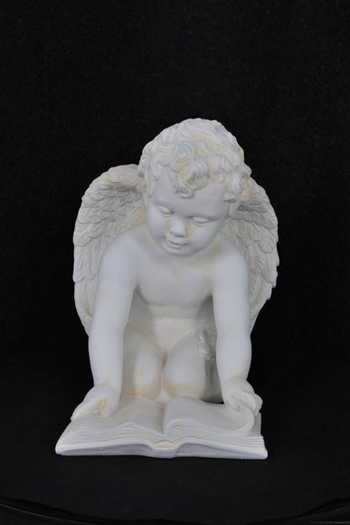 Figur Skulptur Engel mit Buch 36,5cm Skulpturen Figuren Statue Statuen