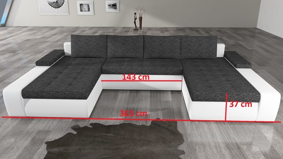 Wohnlandschaft Wohnzimmer Leder Sofa Couch Polster Sitz Ecksofa Garnitur