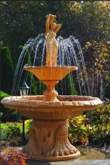 Springbrunnen Garten Teich Brunnen 215cm Steinbrunnen Gartenbrunnen
