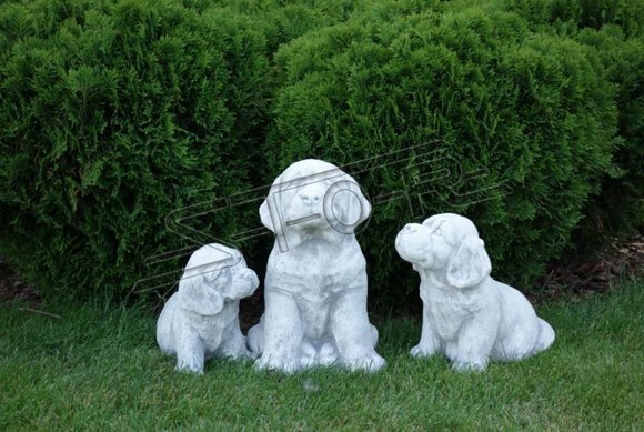 Garten Dekoration Hund Terrasse Stein Figur Weiß Figuren Dekorative Statue
