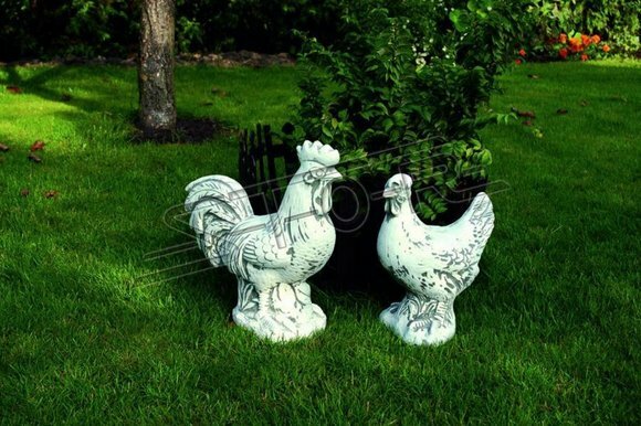 Garten Dekoration Huhn Terrasse Stein Figuren Figur Weiß Dekorative Statue