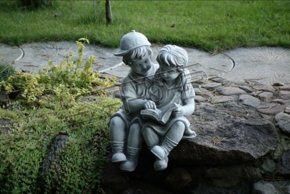 40cm Deko Skulptur Design Figur Statue Garten Figuren Grau Natur Statuen