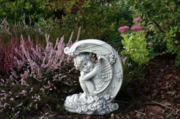 Deko Grabschmuck Grab Stein Dekoration Figur Skulptur Engel Gott Heilig