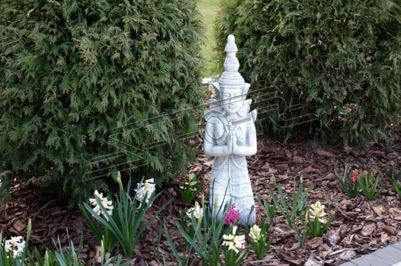 Buddha Skulptur in Steinoptik. Große Figur Skulptur für Garten Dekorative