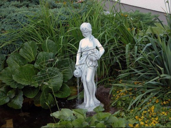 Gartenfigur "Frau Fontaine" 78cm Teichfigur Menschen Steinguss