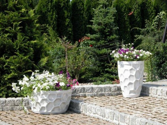 Blumenkübel Natur Pflanz Kübel Dekoration Vasen Garten Figur Blumentöpfe