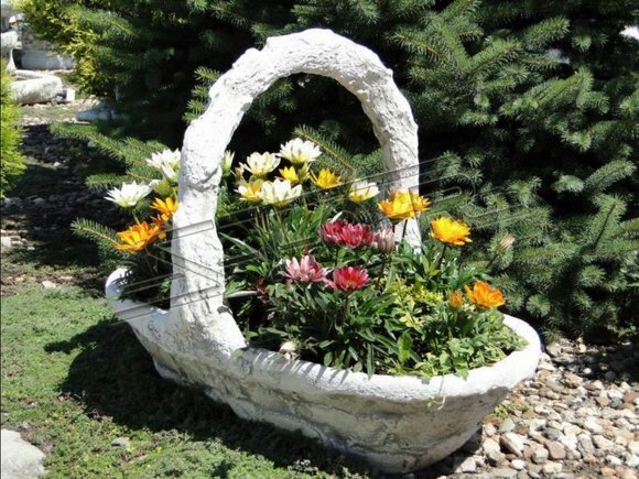Blumenkübel Pflanz Kübel Dekoration Figur Natur Blumentöpfe Vasen Garten