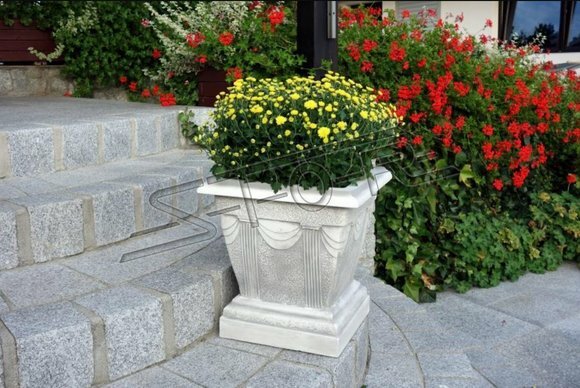 Blumenvase Blumen Kasten Garten Stein Dekoration Deko Blumen