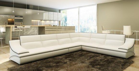 Ecksofa Polster Garnitur Couch Sofa Wohnlandschaft Sitz Eck Textil Leder